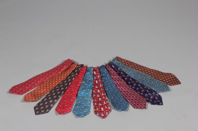 Lot 7 - Hermès printed silk ties, mainly novelty...