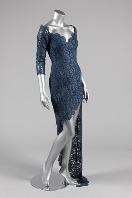 Lot 189 - An Antony Price blue guipure cocktail dress,...