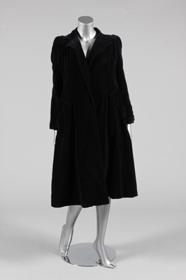 Lot 195 - An Ossie Clark black velvet coat, early 1970s,...