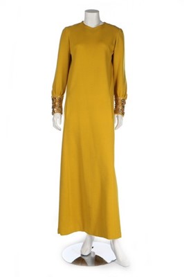 Lot 314 - A Dior London yellow wool evening gown, late...