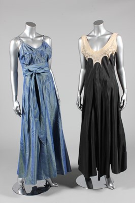 Lot 204 - Six 1930s evening gowns, including floral...