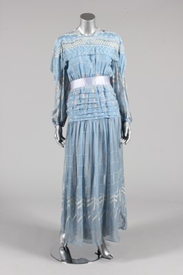 Lot 205 - A Zandra Rhodes pale blue printed chiffon...