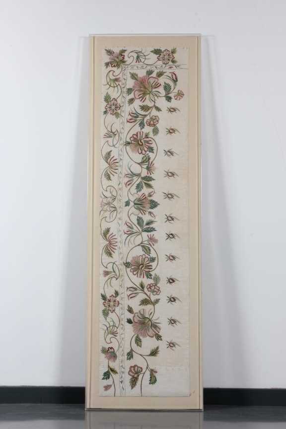 Lot 278 - An embroidered valance panel, English circa...