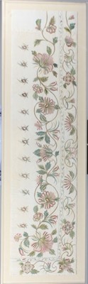 Lot 278 - An embroidered valance panel, English circa...