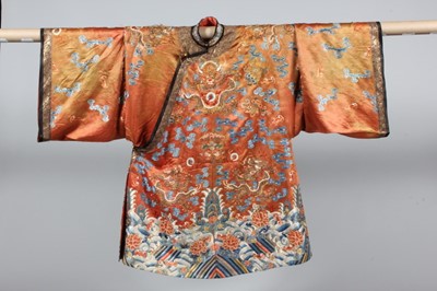 Lot 221 - An embroidered dragon robe, mangao, Chinese,...