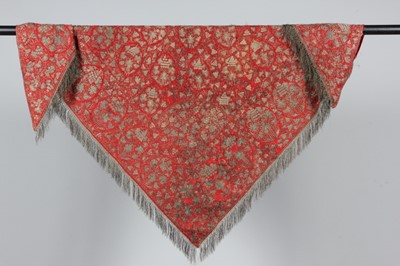 Lot 220 - An Ottoman embroidered shawl, circa 1850, the...