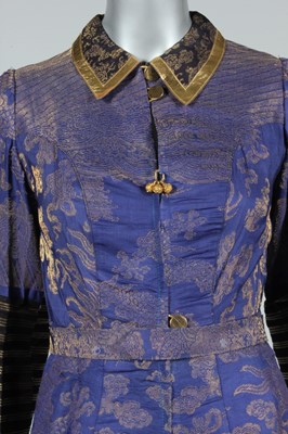 Lot 224 - A Chinese brocaded silk dragon robe, jifu made...