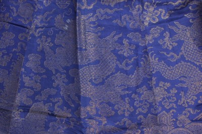 Lot 224 - A Chinese brocaded silk dragon robe, jifu made...