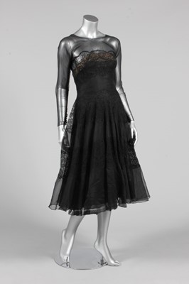 Lot 242 - A Maggy Rouff couture black guipure and...