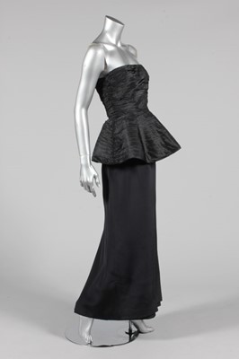 Lot 254 - A Bill Blass black taffeta and silk crepe...