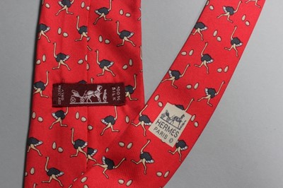 Lot 13 - Hermès printed silk ties, mainly small novelty...