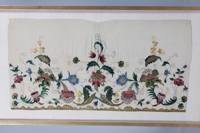 Lot 269 - An embroidered apron panel, English, circa...