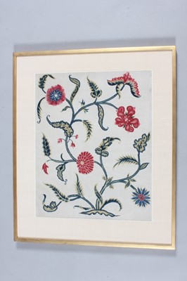 Lot 272 - A crewel-worked embroidered panel, probably...