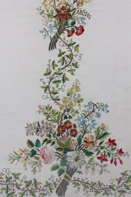 Lot 273 - An embroidered skirt panel, circa 1800-1830,...