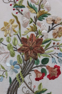 Lot 273 - An embroidered skirt panel, circa 1800-1830,...