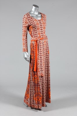 Lot 338 - An Hermès printed silk jersey evening gown,...