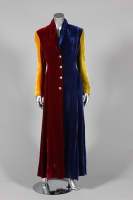 Lot 380 - A Rifat Ozbek panelled multi-coloured velvet...