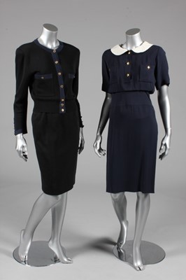 Lot 26 - A Chanel navy dress, 1990s, boutique labelled...