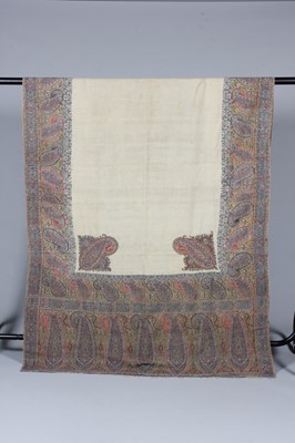 Lot 398 - A woven Kashmir shawl, circa 1845, with ivory...