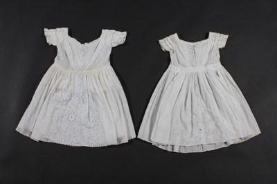 Lot 400 - Five Ayreshire work and cutwork infant dresses,...