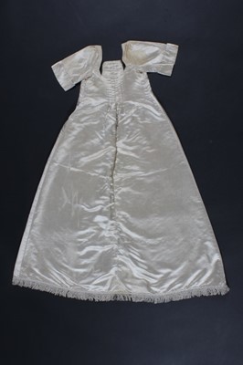 Lot 407 - An ivory satin christening gown, 18th century,...