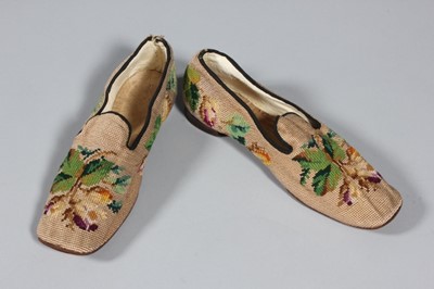 Lot 424 - A pair of Berlin wool-worked and silk...