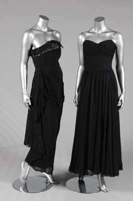 Lot 428 - A Hardy Amies cut velvet and taffeta evening...