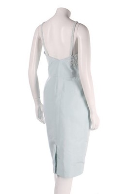 Lot 25 - A Dior beaded pale blue faille cocktail dress,...
