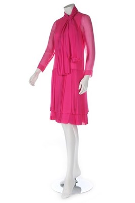 Lot 151 - A Dior London shocking pink chiffon dress,...