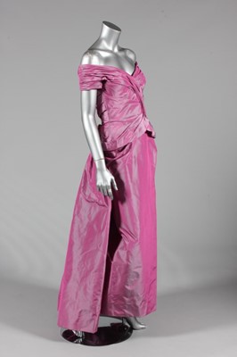 Lot 444 - A Victor Edelstein shot pink and grey taffeta...