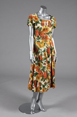 Lot 17 - A Madame Grès sunflower-print summer dress,...