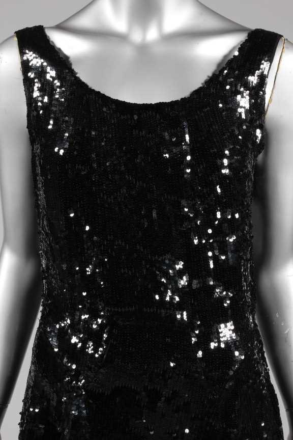 Lot 306 - A black sequined evening gown, circa 1930,