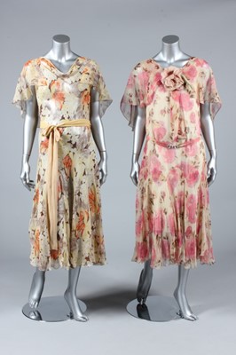 Lot 307 - A Bechoff, Paris printed chiffon gown, circa...