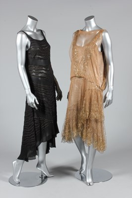 Lot 313 - A gold lace and lamé cocktail dress, circa...