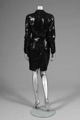 Lot 84 - A Thierry Mugler black sequined cocktail suit,...