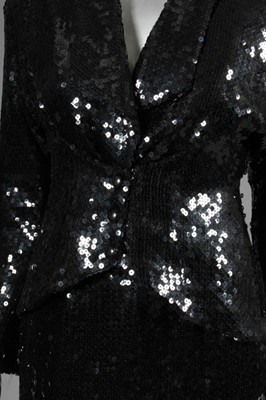 Lot 84 - A Thierry Mugler black sequined cocktail suit,...