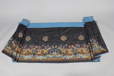 Lot 228 - A steel grey silk uncut panel for chaofu...