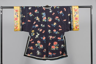 Lot 229 - Two embroidered satin informal robes, changfu,...