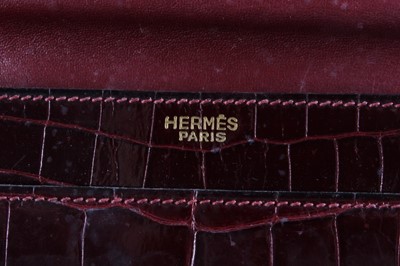 Lot 3 - An Hermès wine crocodile 'Escale' bag, late...