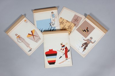 Lot 44 - Five gouache sporting/knitwear designs, 1930s,...