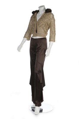Lot 43 - A Valentino gold and brown ensemble, early...