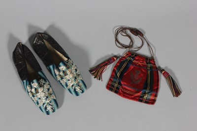 Lot 71 - A pair of Berlin wool and beadworked slippers,...