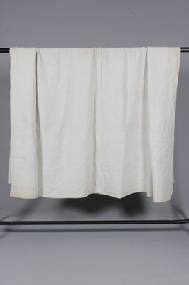 Lot 74 - An elaborate cord-quilted linen coverlet,...