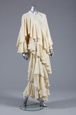 Lot 176 - An Ossie Clark `Ziggy Stardust' ivory damask...