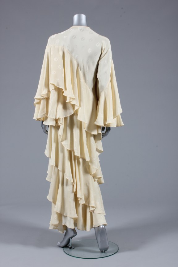 Lot 176 - An Ossie Clark `Ziggy Stardust' ivory damask