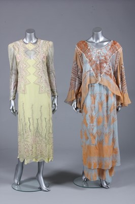 Lot 174 - A Zandra Rhodes printed chiffon and beaded...