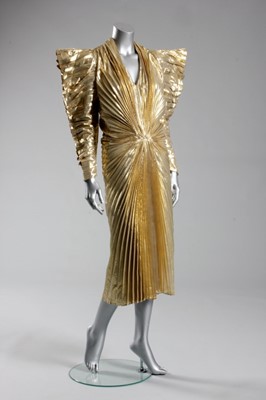 Lot 197 - A fine Thierry Mugler pleated cloth of gold...