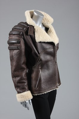 Lot 193 - A Thierry Mugler brown sheepskin jacket, 1980s,...