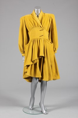 Lot 208 - A Thierry Mugler mustard yellow wool coat, mid...