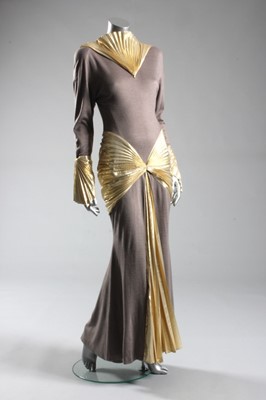 Lot 200 - A fine Thierry Mugler pleated gold lurex and...